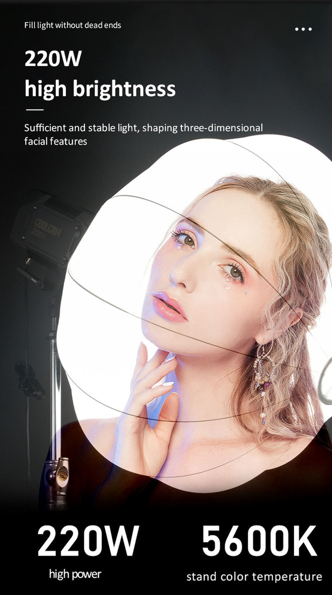 220W 200D high brightness LED fill light for live broadcast or live streaming