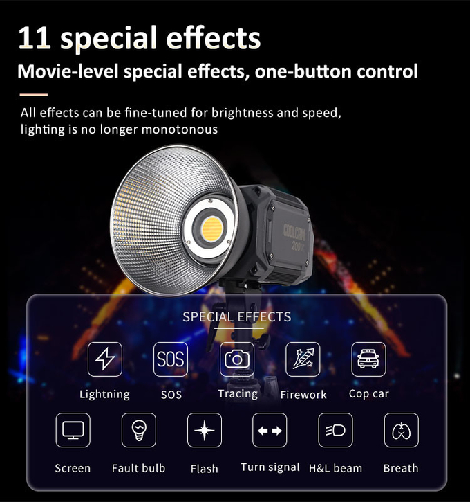 Coolcam 200X 220W max Bi-color professional fill light portable and lightweight