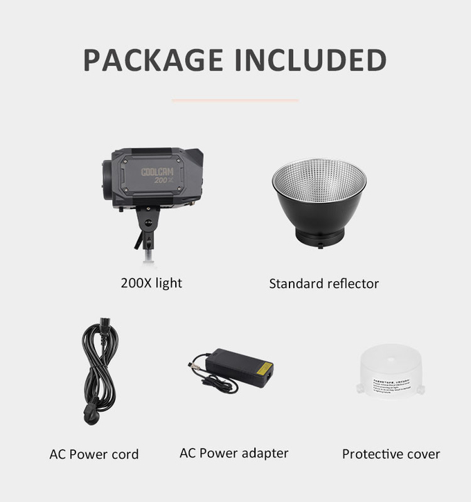 Coolcam 200X 220W max Bi-color professional fill light portable and lightweight