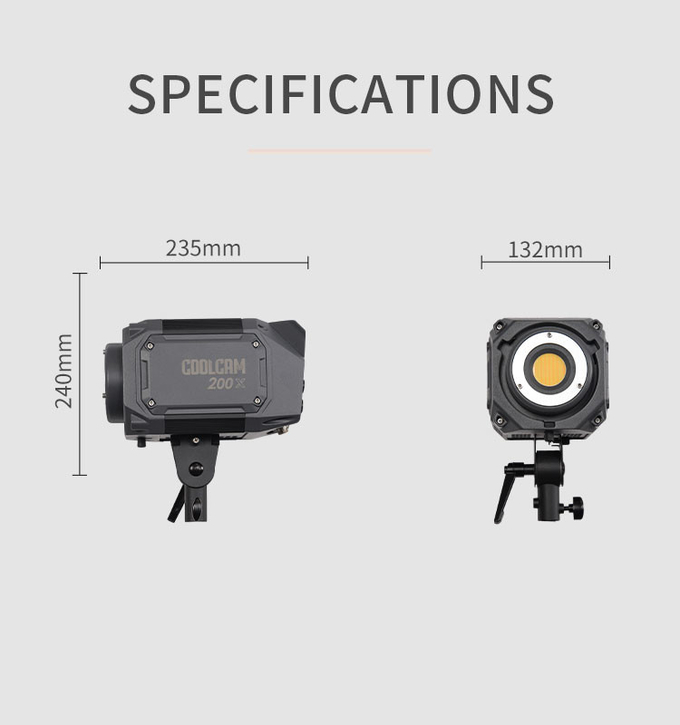 Coolcam 200X 220W max Bi-color professional fill light portable and lightweight