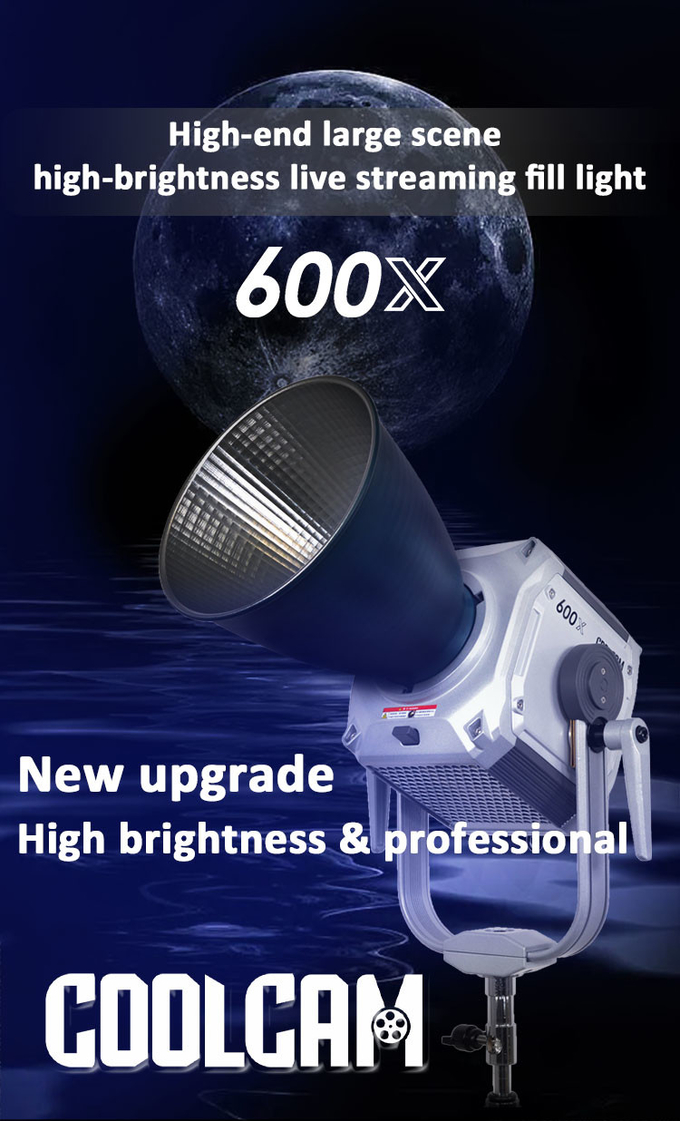 500W COOLCAM 600X Bi-color Spotlight High-power COB monolight for photographic or movie