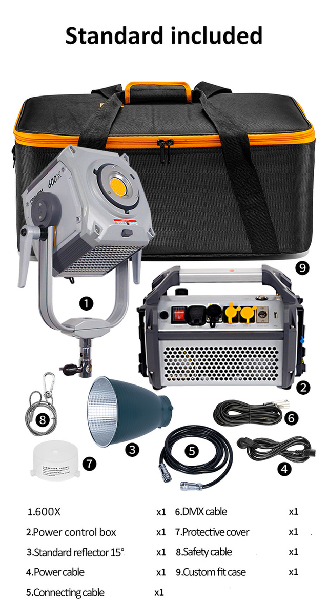 500W COOLCAM 600X Bi-color Spotlight High-power COB monolight for photographic or movie