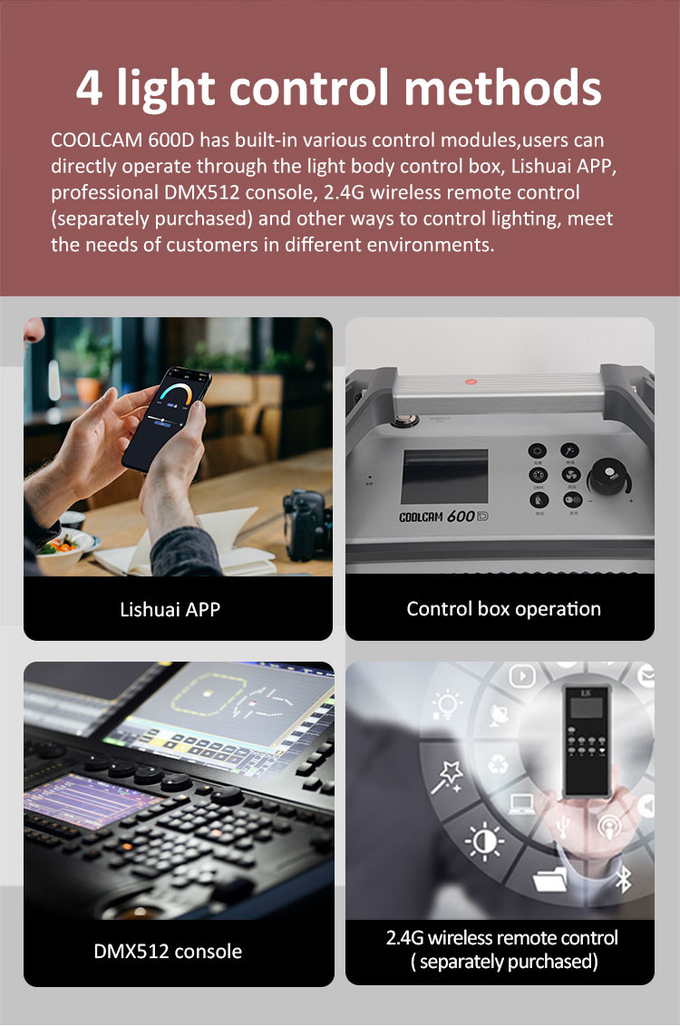 660W COOLCAM 600D Spotlight High-power COB monolight for photographic or movie