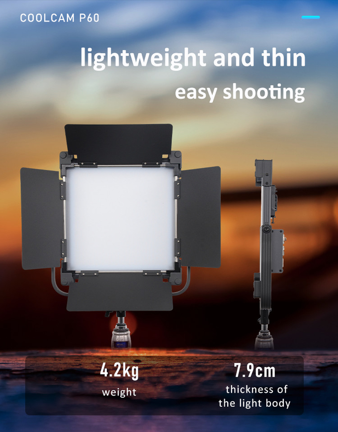 60W COOLCAM P60 LED Bi-color LED photo studio Light