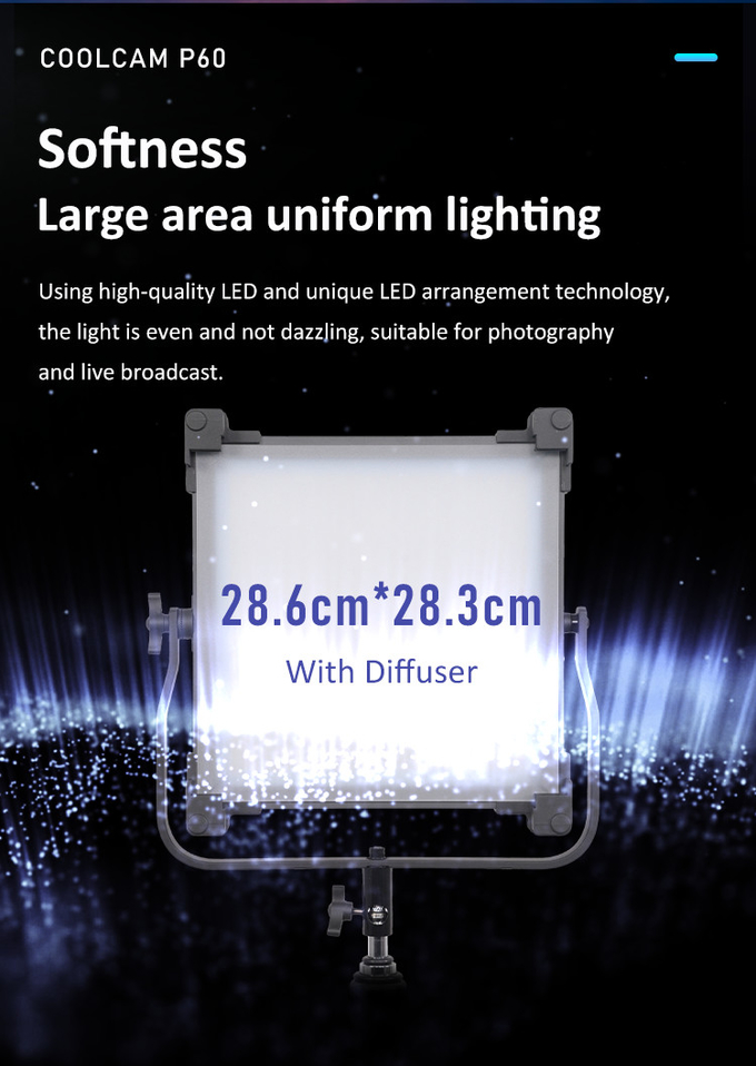 60W COOLCAM P60 LED Bi-color LED photo studio Light