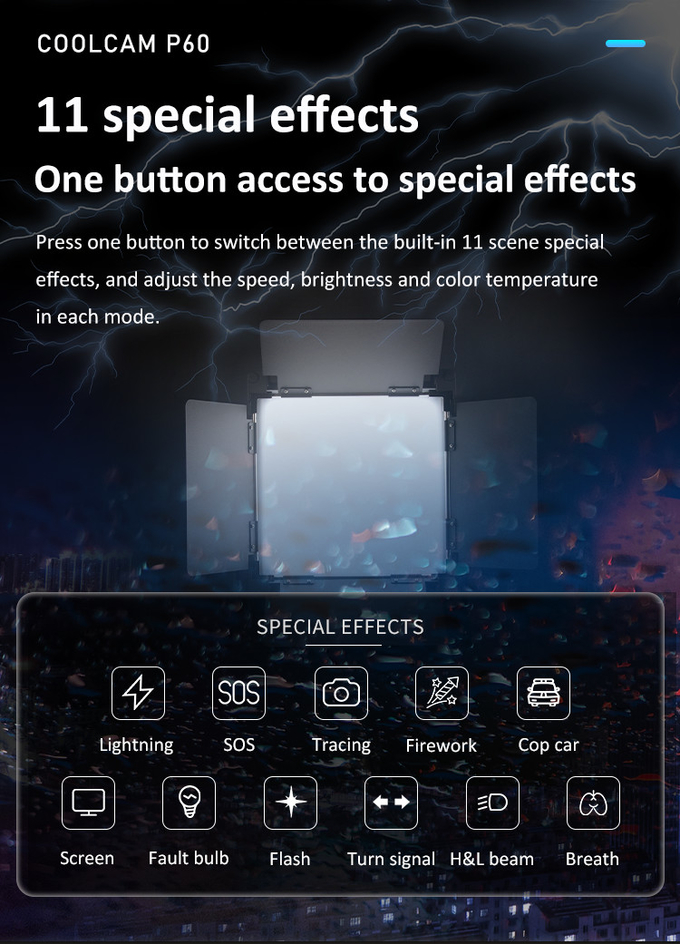 60W COOLCAM P60 LED Bi-color LED photo studio Light