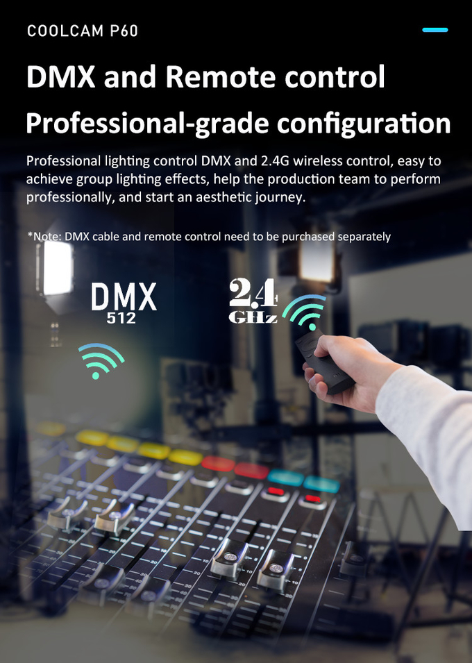 60W COOLCAM P60 LED Bi-color LED photo studio Light