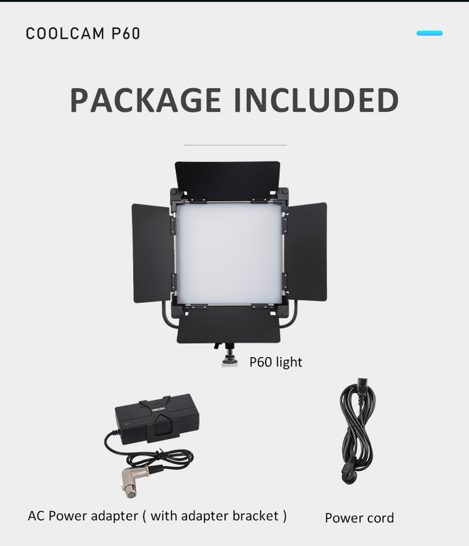 60W COOLCAM P60 LED Bi-color LED photo studio Light