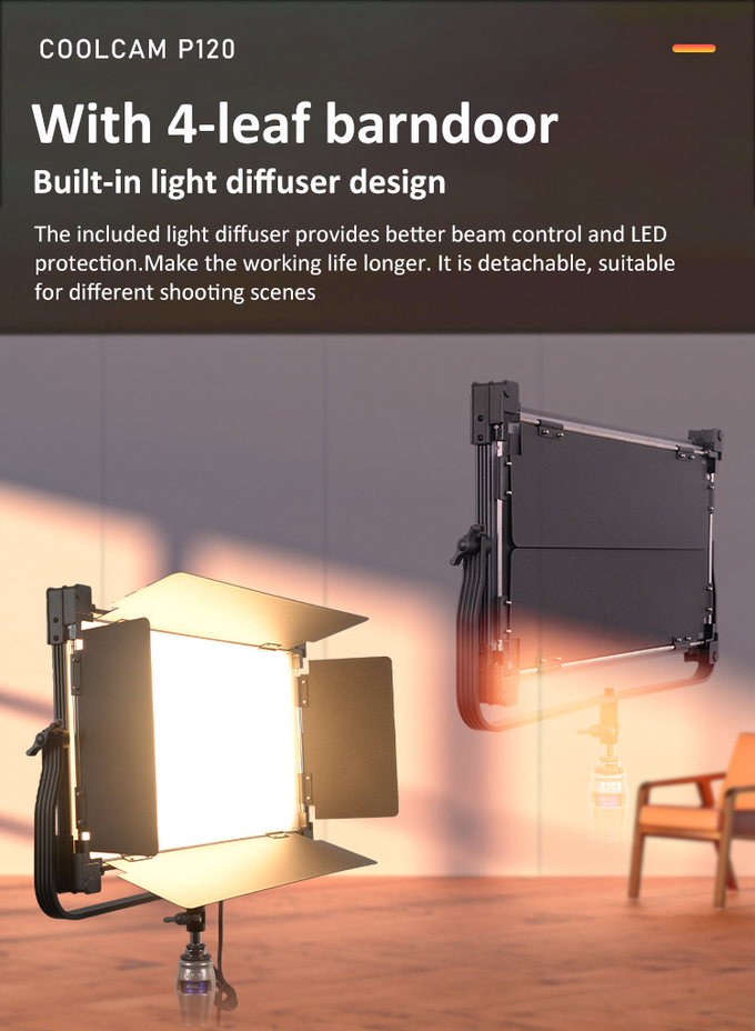 COOLCAM P120 LED Bi-color LED photo studio Light 120W