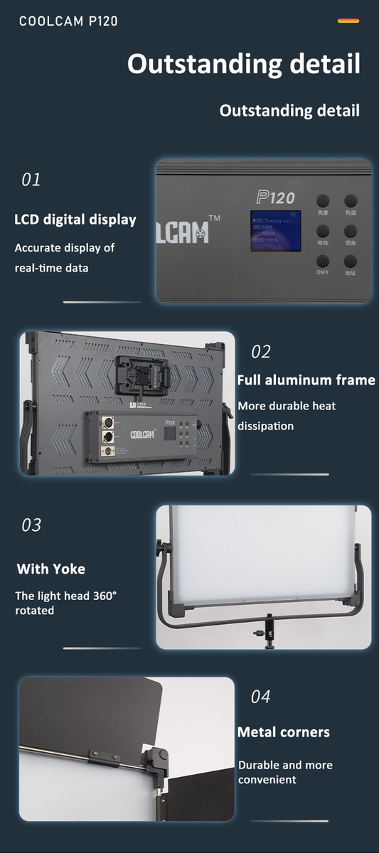 COOLCAM P120 LED Bi-color LED photo studio Light 120W