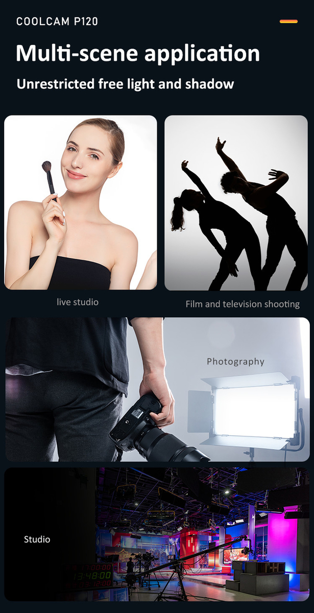 COOLCAM P120 LED Bi-color LED photo studio Light 120W